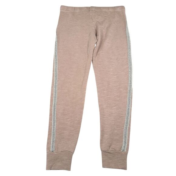 Monrow Skinny Sweats Pants Women’s Small Chevron Trim Sweatpants Salmon Pink - Picture 2 of 9
